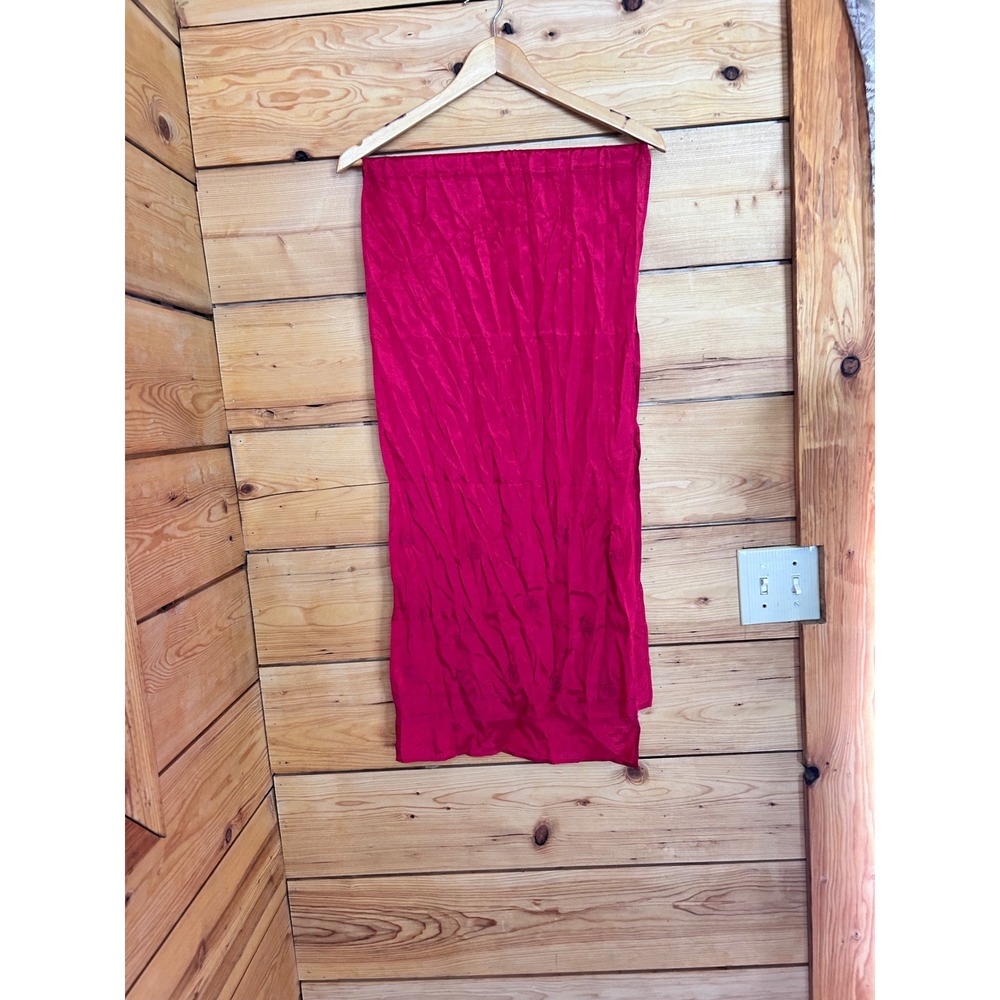 Vintage Silk Scarf Women Large Fuchsia Rose Applique Embroidered Wrap Jackpot